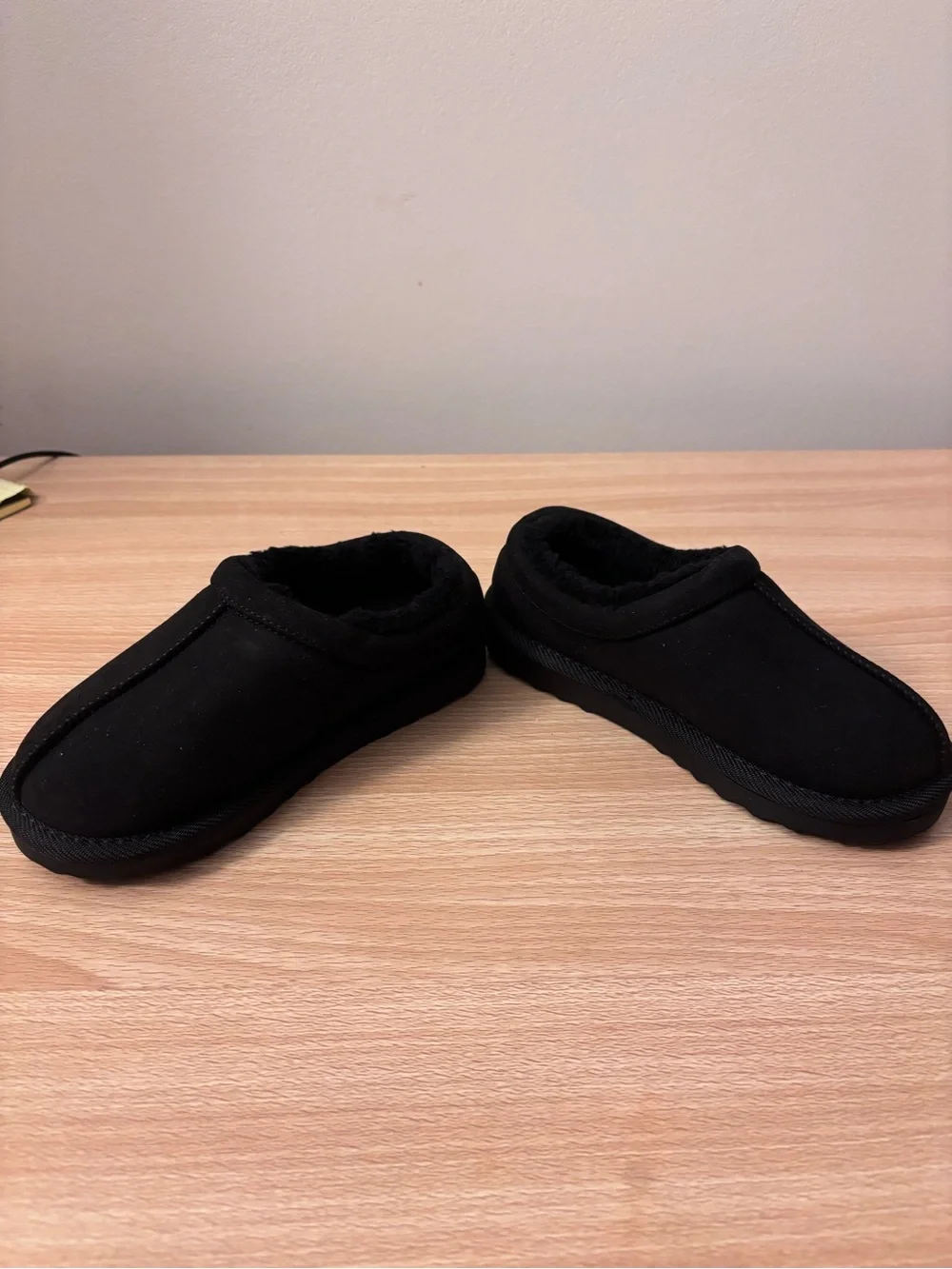 Cat & Jack Black Kids Slip-On Cozy Slippers